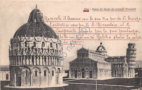 Cartolina Pisa Piazza del Duomo e Monumenti primi '900 | Immagine principale