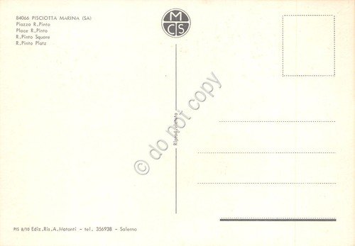 Cartolina Pisciotta Marina Piazza Pinto negozi auto animata anni '70 | Immagine Gallery 2