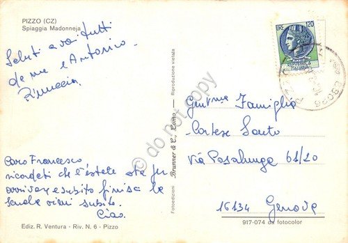 Cartolina Pizzo Catanzaro Spiaggia Madonneja | Immagine Gallery 2