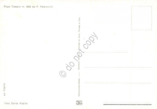 Cartolina Pizzo Tresero da P. Pedranzini (Brescia)