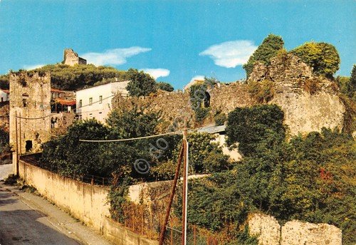 Cartolina Policastro Bussentino ruderi casa strada anni '70