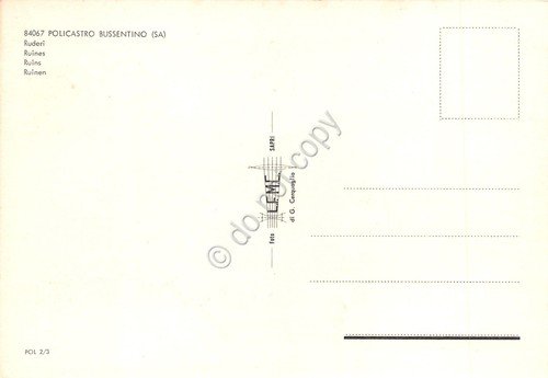 Cartolina Policastro Bussentino ruderi casa strada anni '70