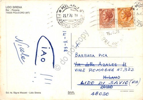 Cartolina Policoro Lido Sirena 3 vedute animata spiaggia 1978 | Immagine Gallery 2