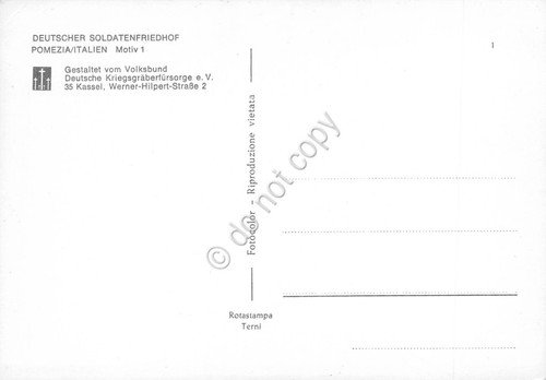 Cartolina Pomezia Deutscher Soldatenfriedhof Motiv 1