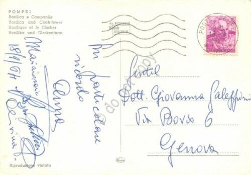 Cartolina Pompei Basilica e Campanile affollata celebrazione colorata 1964 | Immagine Gallery 2