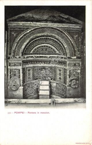 Cartolina Pompei Fontana in mosaico