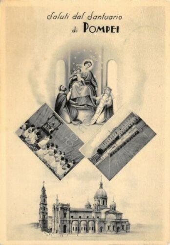 Cartolina Pompei Santuario Vedute 1952 (Napoli) | Immagine principale