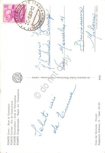 Cartolina Pompei Scavi Arco Germanico animata 1963 (Napoli) | Immagine Gallery 2