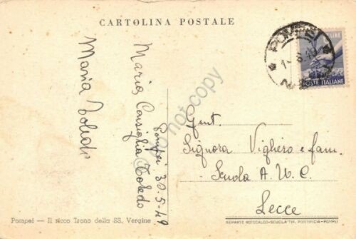 Cartolina Pompei Trono SS Vergine 1949 (Napoli) | Immagine Gallery 2