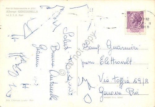 Cartolina Pont di Valsavaranche Albergo Genzianella 1968 | Immagine Gallery 2