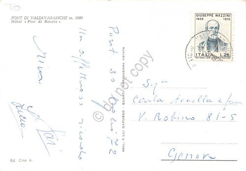 Cartolina Pont di Valsavaranche Hotel Fior di Roccia 1972 | Immagine Gallery 2