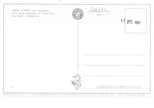 Cartolina Ponte a Poppi Casentino Stele della battaglia di Campaldino | Immagine Gallery 2