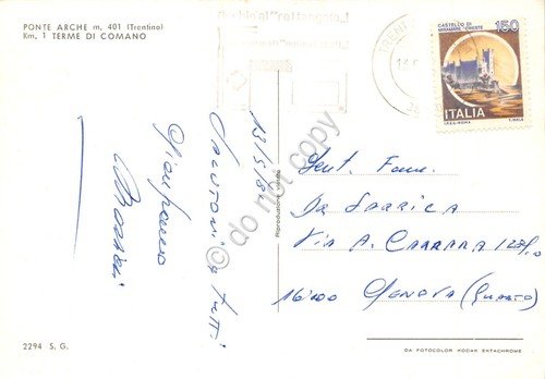 Cartolina Ponte Arche Comano Terme con mappa e panorama 1981 | Immagine Gallery 2