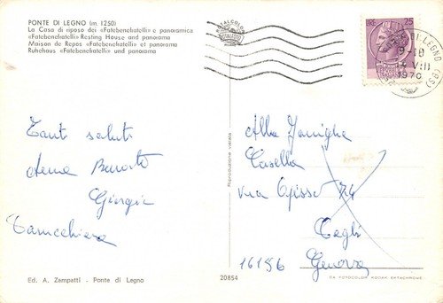 Cartolina Ponte di Legno Casa di Riposo Fatebenefratelli 1970 | Immagine Gallery 2
