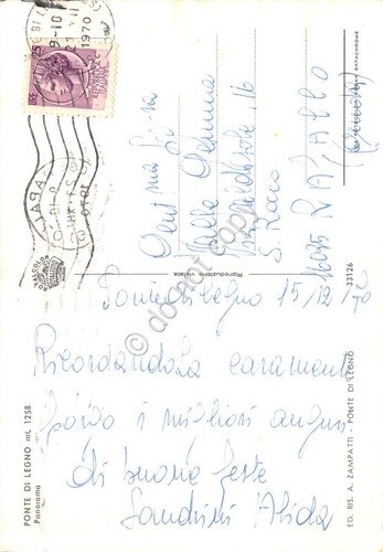 Cartolina Ponte di Legno panorama 1970
