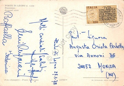 Cartolina Ponte di Legno panorama 1978 (Brescia)