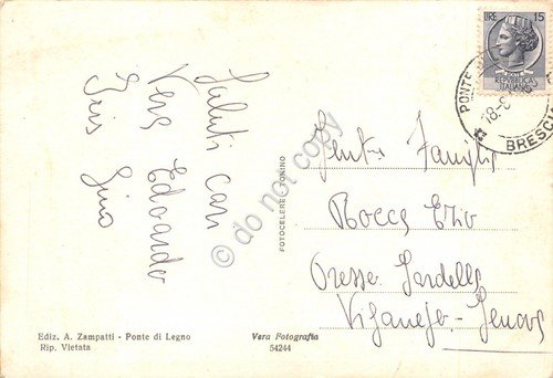 Cartolina Ponte di Legno Panorama da seggiovia Corno d'Aola