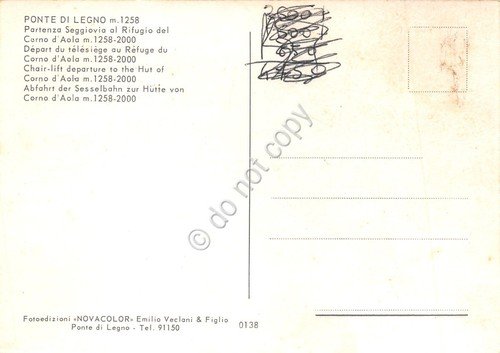 Cartolina Ponte di Legno Partenza Seggiovia al Rifugio del Corno …