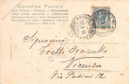 Cartolina Ponte di Nossa Val Seriana Stabilimento 1916