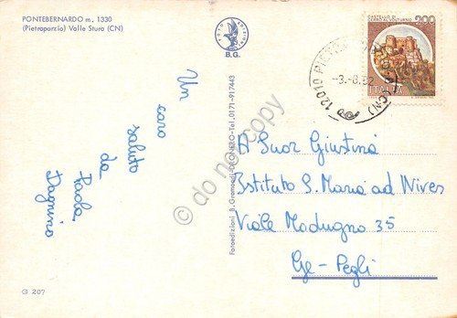 Cartolina Pontebernardo vedute 1952 stella alpina (Cuneo) | Immagine Gallery 2