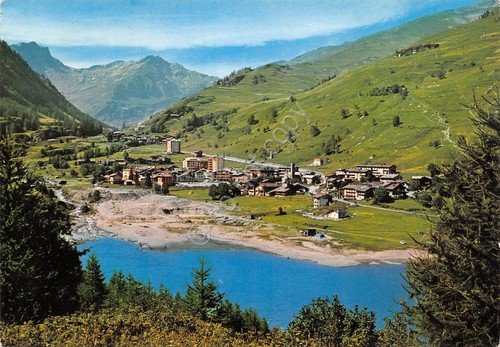 Cartolina Pontechianale Fraz. Maddalena 1977 paese fiume | Immagine principale