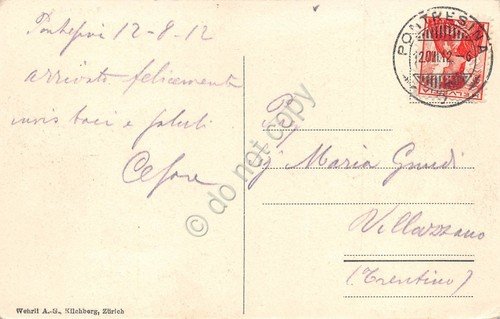Cartolina Pontresina panorama 1912