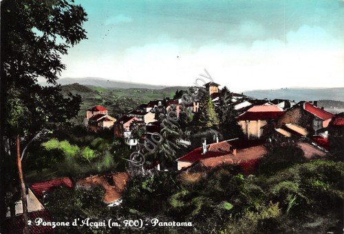 Cartolina Ponzone d'Acqui Panorama colorata 1964 | Immagine principale