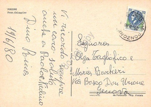 Cartolina Ponzone Frazione Chiappino panorama 1980 | Immagine Gallery 2