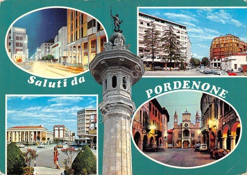 Cartolina Pordenone 4 vedute