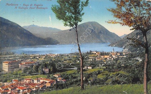 Cartolina Porlezza Lago di Lugano Illustrata 1933 segnata | Immagine principale