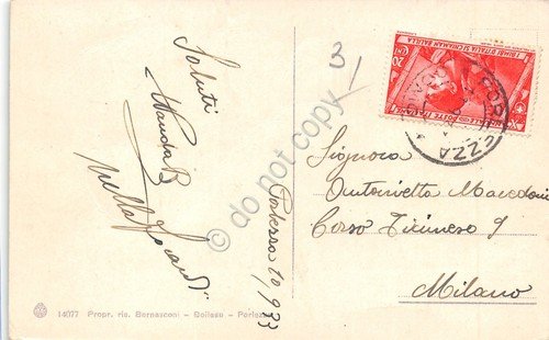 Cartolina Porlezza Lago di Lugano Illustrata 1933 segnata | Immagine Gallery 2