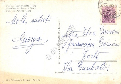 Cartolina Porretta Terme 5 vedute parco puzzola Piazza V Veneto …