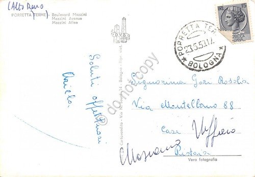 Cartolina Porretta Terme Viale Mazzini