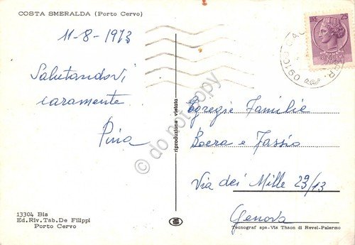 Cartolina Porto Cervo Sosta Smeralda 1973 sporca | Immagine Gallery 2
