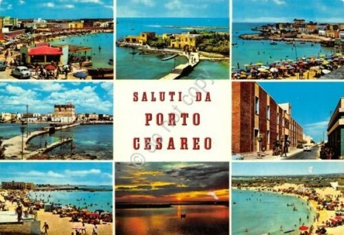 Cartolina Porto Cesareo vedute Timbro targhetta Aeronautica Militare Concorso