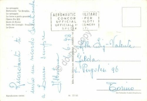 Cartolina Porto Cesareo vedute Timbro targhetta Aeronautica Militare Concorso