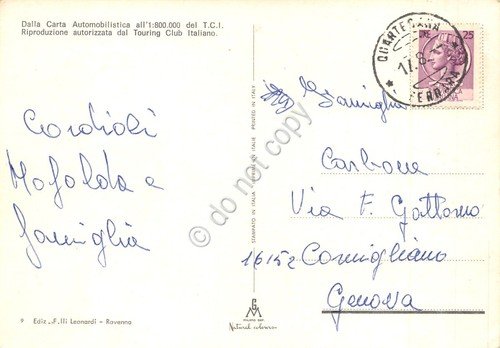 Cartolina Porto Garibaldi vedute varie e mappa 1977 (Ferrara)