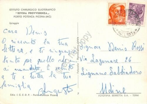 Cartolina Porto Potenza Picena Istituto Elioterapico Divina Provvidenza dal mare | Immagine Gallery 2