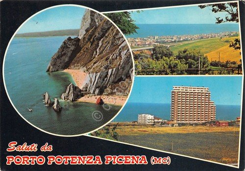 Cartolina Porto Potenza Picena vedute varie Timbro reso al mittente | Immagine principale