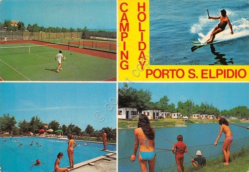 Cartolina Porto S. Elpidio Camping Holiday vedute