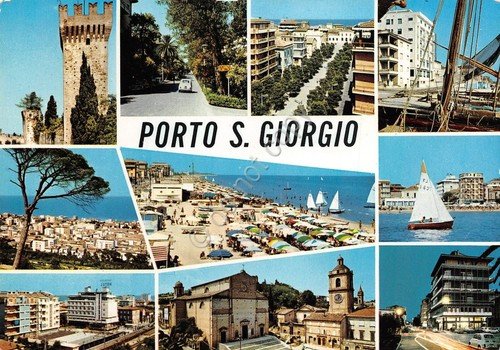 Cartolina Porto San Giorgio 10 vedute 1967
