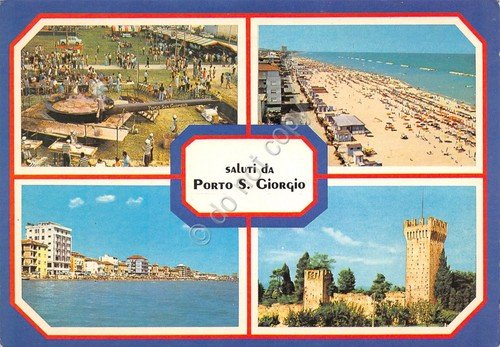 Cartolina Porto San Giorgio vedute 1980 (Ascoli Piceno)