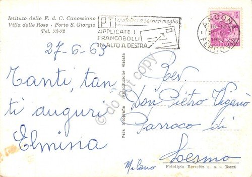 Cartolina Porto San Giorgio Villa delle Rose Istituto Canossiane 1963 … | Immagine Gallery 2