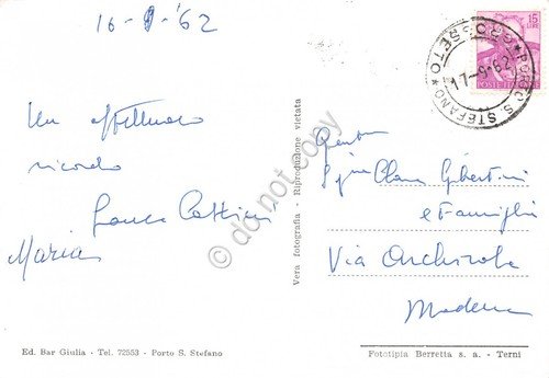 Cartolina Porto Santo Stefano Panorama 1962 | Immagine Gallery 2