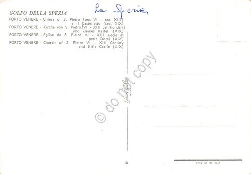 Cartolina Porto Venere Chiesa di S. Pietro animata