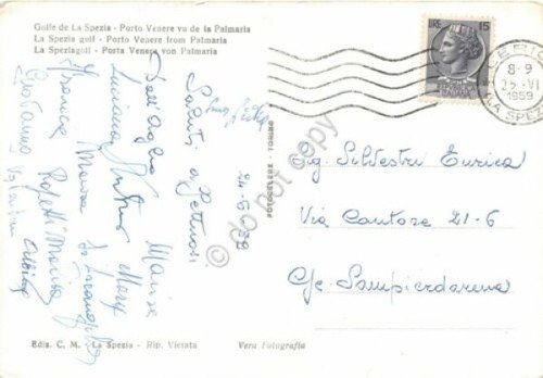 Cartolina Porto Venere panorama da Palmaria 1959
