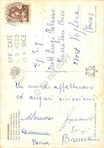 Cartolina Porto Venere San Pietro e Grotta Byron 1967 (La …