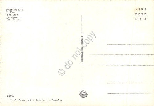 Cartolina Portofino Genova Il Faro dal mare colorata anni '60 | Immagine Gallery 2