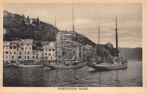 Cartolina Portofino Mare barche anni '20