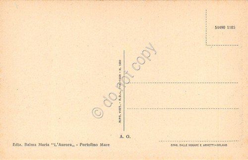 Cartolina Portofino Mare barche anni '20